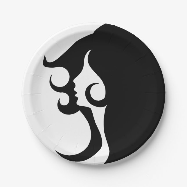 Plato De Papel Deco Mod Woman (Anverso)