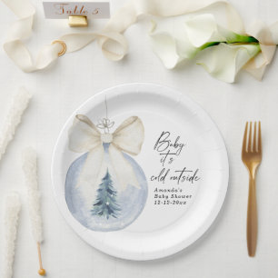 Plato De Papel decoración de árbol de Navidad con lazo Baby showe