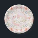 Plato De Papel Decoración de cumpleaños de la Princesa de Cisne d<br><div class="desc">Este magnífico diseño cuenta con una princesa cisne de bonito rodeada de rosas de acuarela rosa.
Artículos que coinciden disponibles en nuestra tienda!</div>