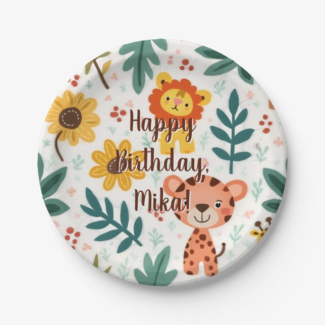 Plato De Papel decoración de cumpleaños infantil (Anverso)