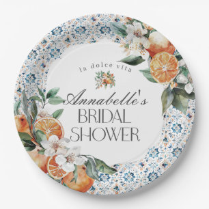 Plato De Papel Decoración de mesa para ducha de novia italiana co
