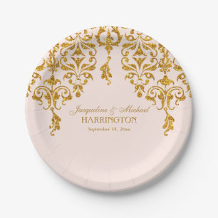 Plato De Papel Decoración de recepción de estilo Art Nouveau Dama