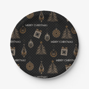 Plato De Papel Decoración decorativa moderna Art Deco Gol negro v