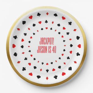 Plato De Papel Decoración del Fiesta del Casino personalizado, ta