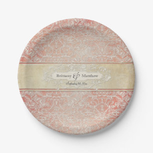 Plato De Papel Decoración francesa de la boda del cordón de la