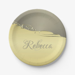 Plato De Papel Decoración metalizado de oro de lujo en oro y plat