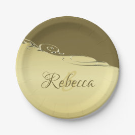 Plato De Papel Decoración metalizado de oro de lujo sobre oro mil