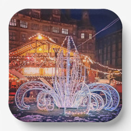 Plato De Papel Decoración navideña frente al ayuntamiento