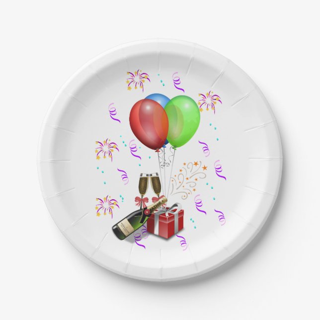 Plato De Papel Decoraciones de Celebración (Anverso)