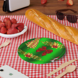 Plato De Papel Decoraciones De Navidad En Verde