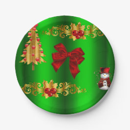 Plato De Papel Decoraciones De Navidad En Verde