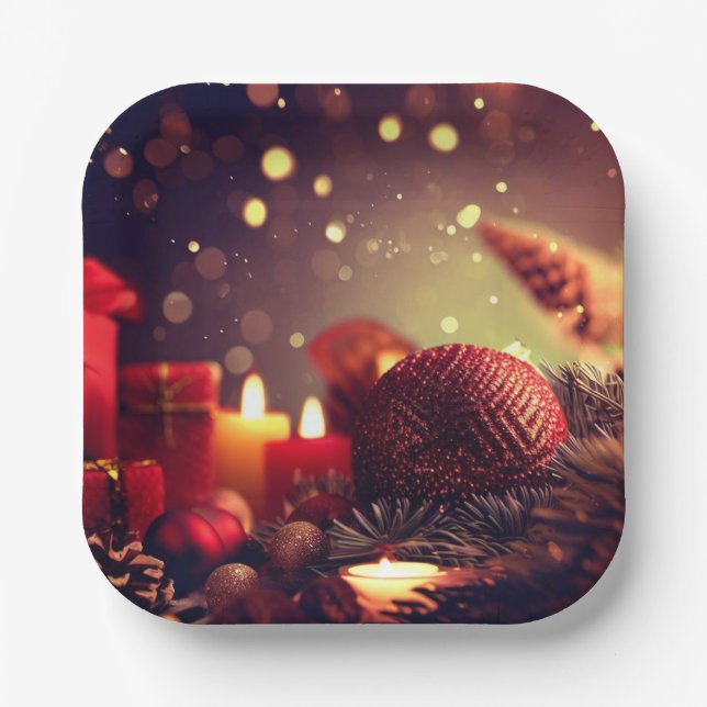 Plato De Papel Decoraciones navideñas 8 (Anverso)