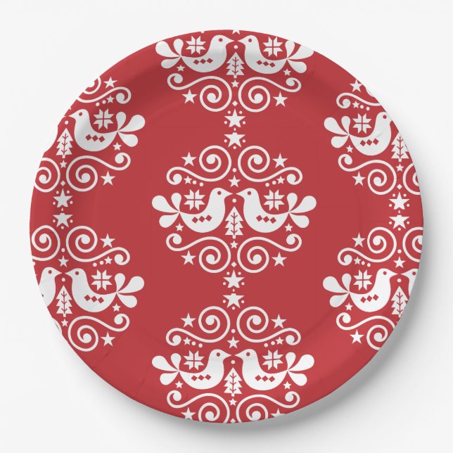 Plato De Papel Decoraciones navideñas nórdicas escandinavas (Anverso)