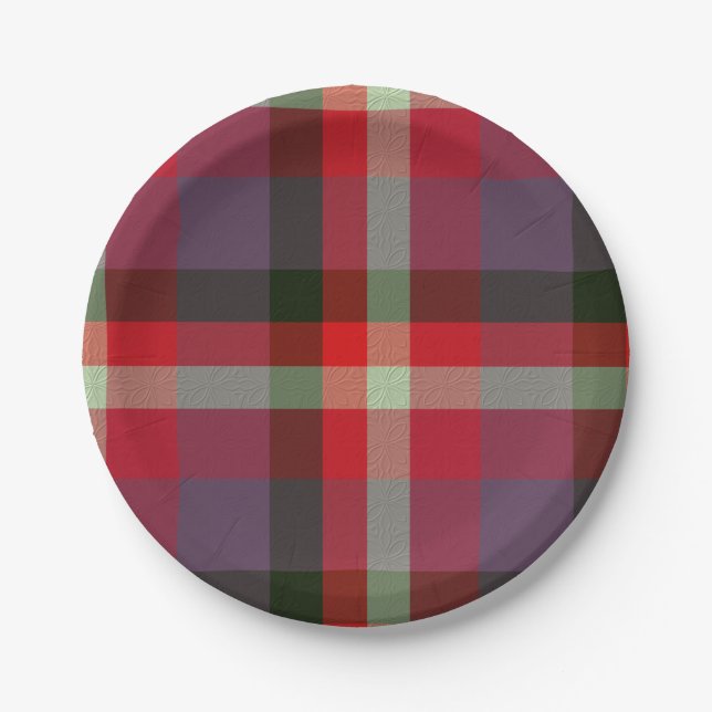 Plato De Papel  Decorative Plaid (Anverso)