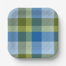 Plato De Papel Decorative Plaid