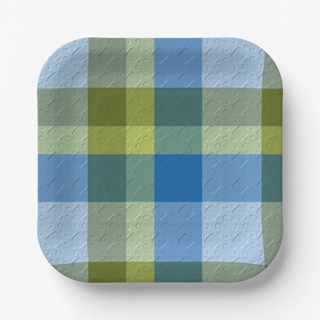 Plato De Papel  Decorative Plaid (Anverso)