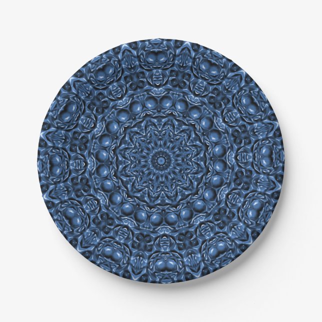 Plato de papel decorativo azul (Anverso)