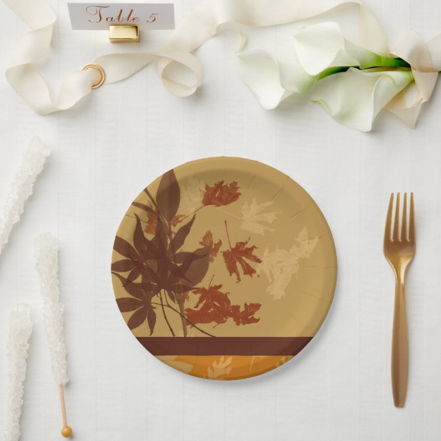 Plato De Papel Decorativo de otoño (Boda)