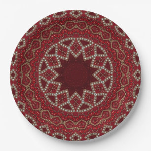 Plato de papel decorativo rojo