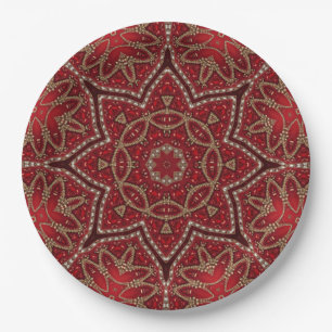 Plato de papel decorativo rojo