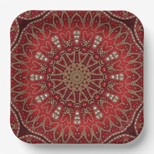 Plato de papel decorativo rojo