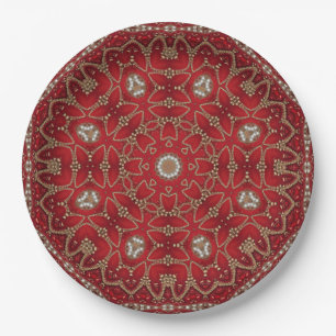 Plato de papel decorativo rojo