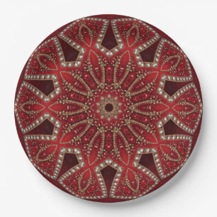 Plato de papel decorativo rojo