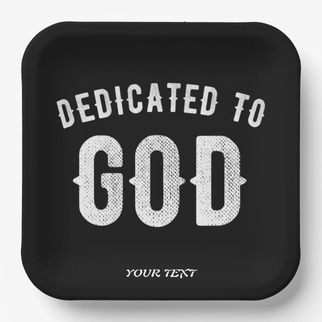 PLATO DE PAPEL DEDICADO A DIOS PERSONALIZABLE GUAY TEXTO BLANCO (Anverso)