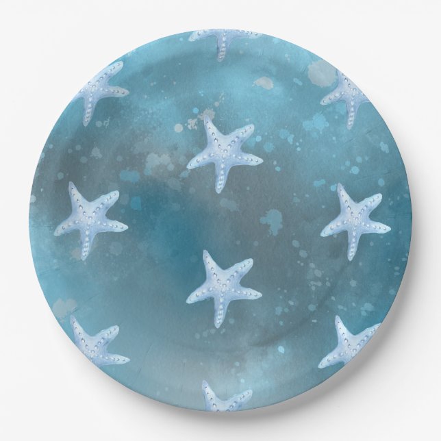 Plato De Papel Deep Blue Sea Wedding  (Anverso)