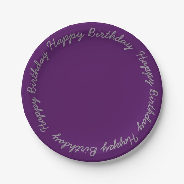 Plato De Papel Deep Purple 7" placas de papel de la fiesta de (Anverso)