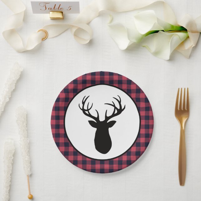 Plato De Papel Deer Antler Wilderness Montaña (Boda)
