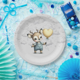 Plato De Papel Deer Baby Shower