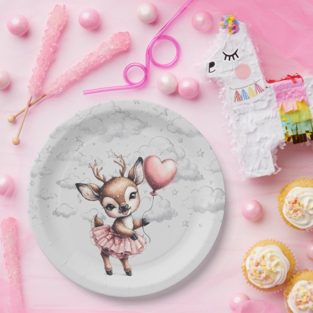 Plato De Papel Deer Baby Shower (Fiesta)