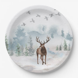Plato De Papel Deer de bosque forestal