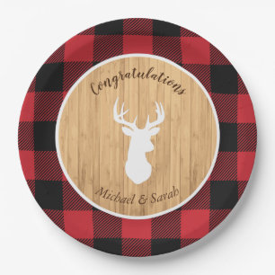 Plato De Papel Deer Hunting Lodge Baby Shower Antlers