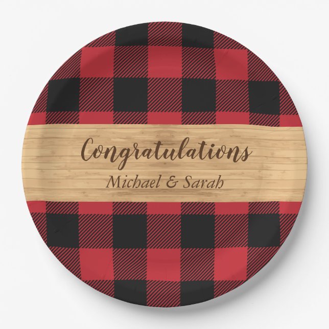 Plato De Papel Deer Hunting Lodge Baby Shower Antlers (Anverso)