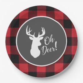 Plato De Papel Deer Hunting Lodge Baby Shower Antlers