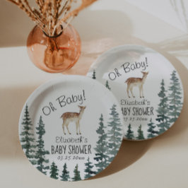 Plato De Papel Deer lindo Oh Baby Baby Shower