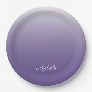 Plato De Papel Degradado oscuro ultravioleta personalizado