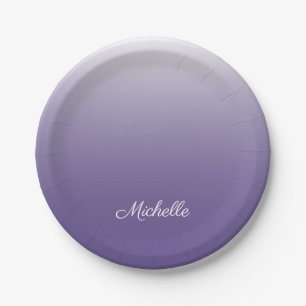 Plato De Papel Degradado oscuro ultravioleta personalizado