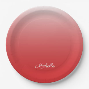 Plato De Papel Degradado oscuro y rojo personalizado