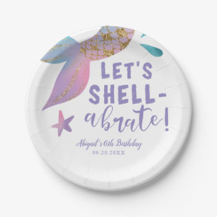 Plato De Papel Dejemos a la Shell abrear la fiesta de cumpleaños 