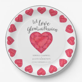 Plato De Papel Dejemos que el amor resplandezca la pasión ruby co