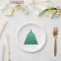 Plato de papel del árbol de Navidad