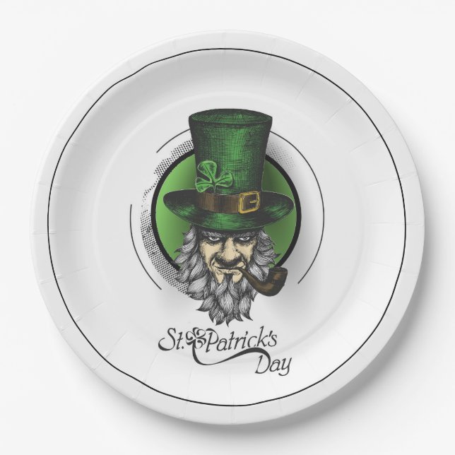 Plato de papel del día de San Patricio (Anverso)