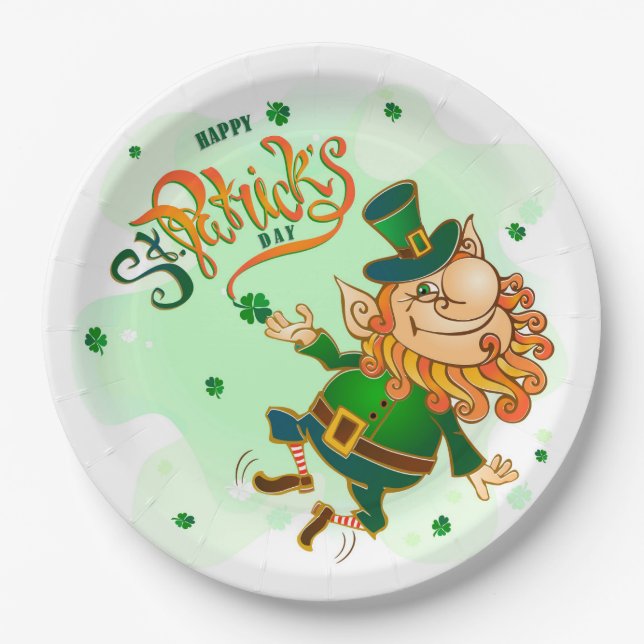 Plato de papel del Día de San Patricio (Anverso)