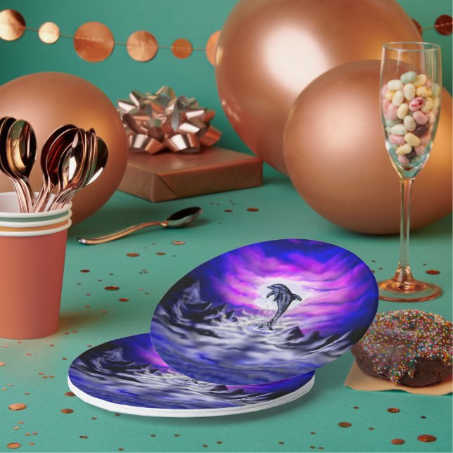 Plato De Papel Delfín lúfono (Multi)
