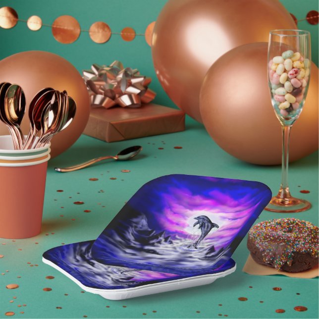 Plato De Papel Delfín lúfono (Multi)