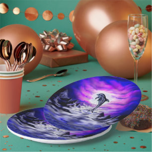Plato De Papel Delfín lúfono
