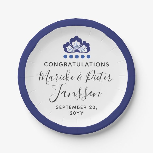 Plato De Papel Delfts Blauw Delft Blue Dutch Boda (Anverso)